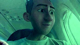 I step into naughty public feet fetish with gay dad on flight