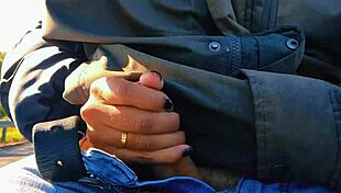 Naughty Hotwife Jerking Off Publicly Until Cum