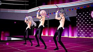 In Honkai Star Rail, Clara, March 7th, and Silverwolf engage in explicit hentai scenes in 3D MMD animation.