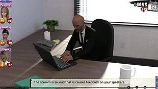 babysitter starts new office routine in 3d anime