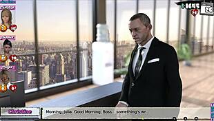 babysitter starts new office routine in 3d anime