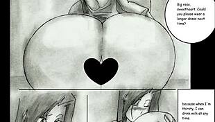 Giantess grows huge tits in animated hentai comic