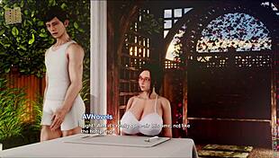 Explorando la posada en aventura de juego hentai