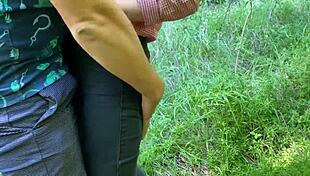 step brother interacted with me outdoors in the forest