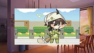 Why did summer clover get fired from the harem hentai game? His giant cock was the reason!