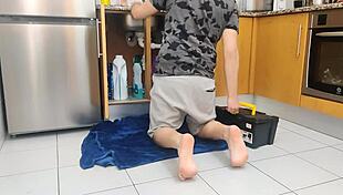 Wife secretly cuckolds husband with plumber on cam