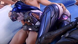 widowmaker dominates with intense love in hentai anime