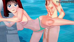 Anzu mazaki fucks hard in pool!