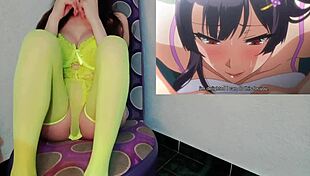 Your friend now has huge tits and can't resist squirting her wet pussy in this hentai cosplay.