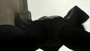 Slutty milf pisses on you outside