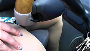 my wife with pierced legs driving, she's a hot prostitute