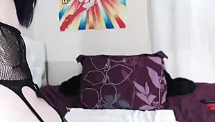 On My Knees, Espanol Brunette Takes Dildo Deep in Ass!