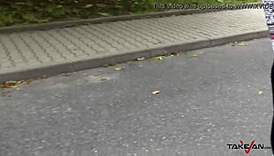 oh no, the skinny czech girl lost her shoe and thinks our van is the best solution!