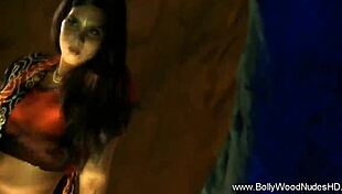 Indian brunette performs softcore dancing and striptease