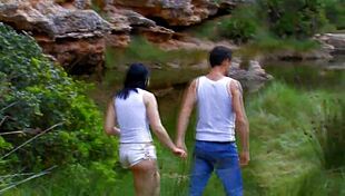 I watch Angell Summers enjoy great outdoor anal fucking