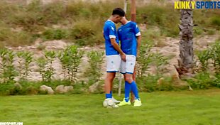 Hey, soccer bro attacks his twink bottom pal roughly