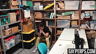 Young Twink Bounces On Officer's Huge Black Cock