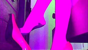 Paulette Lerouge Dangles Sexy High Heel Shoes in Stockings!