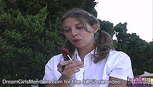 College student flashes bare under her skirt in public