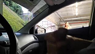 Girl in school uniform performs striptease with toy.