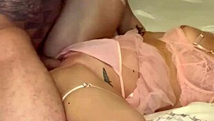 sexy blonde with pierced tits moans during cunilingus and receives massive load