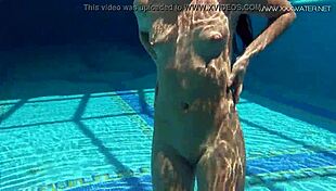 Small Tatted Russian Teen 18+ Jessica Lincoln in the Pool