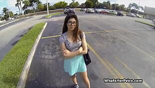 hey, screwing this cute broke teen in glasses for cash