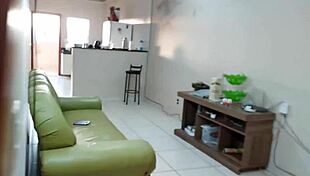 young girl feels excited receiving pizza guy in towel, leading to cum facial