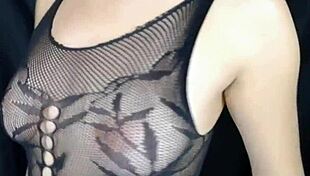 Cute brunette with pigtails experiences real nipple orgasm