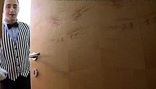 hotel guest chelsey lanette & maid kira queen share butlers big veiny cock