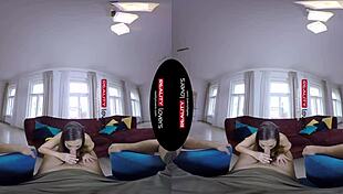 Realitylovers - brunette teen 18+ bent over for cowgirl pussy sex and blowjob in missionary