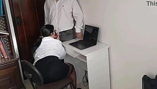 Slutty Secretary Sucks Boss's Cum