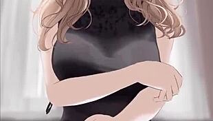 i'm watching this anime girl ride that big cock and get all cummed up, it's so hottt