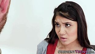 Bound Teen Receives Blowjob and Cum in Mouth During Shower Bathing