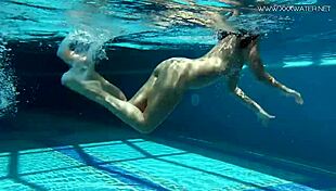 Small Tatted Russian Teen 18+ Jessica Lincoln in the Pool