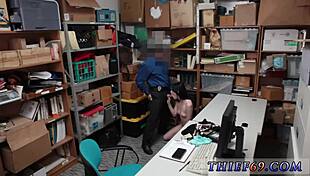 Black emo teen caught stripping big tits in store