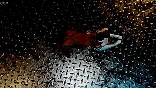 Rough Teasing High Definition Fetish Babe Katka in Anime Cartoon Redhead Scene