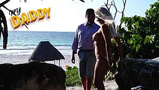 I fucked my friend's girlfriend on the beach with big tits and ass