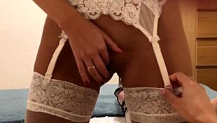 Beautiful Ukrainian girl Helen gives a sensual blowjob and masturbation