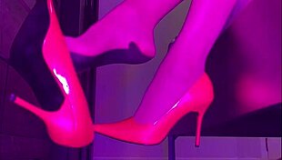 Paulette Lerouge Dangles Sexy High Heel Shoes in Stockings!