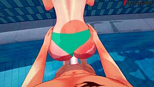 Anzu mazaki fucks hard in pool!