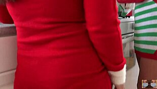 cooking in the kitchen with an upskirt view