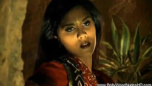 Indian brunette performs softcore dancing and striptease