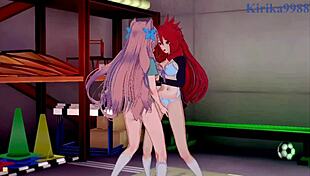 Kanade Am and Maria Cadenzavna engage in intense lesbian play with Eve and Cagliostro