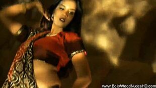 Indian brunette performs softcore dancing and striptease