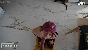 the pizza girl ate my pizza and tried to run, i made her suck my cock