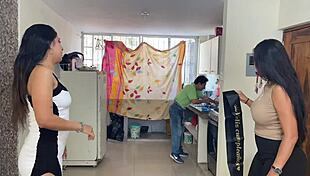 Celebrating New Year And Birthday With Homemade FFM Threesome Delight