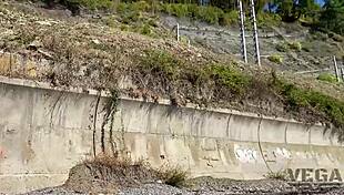 Four homeless guys bang a student hard on the beach
