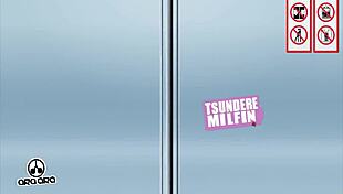 Tsundere milf boss gives titjob under desk in hentai