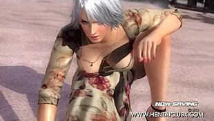 Sexy christie shows off her ecchi dress